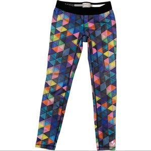 Soffe Legging Color Block Athletic Triangle Ankle Long